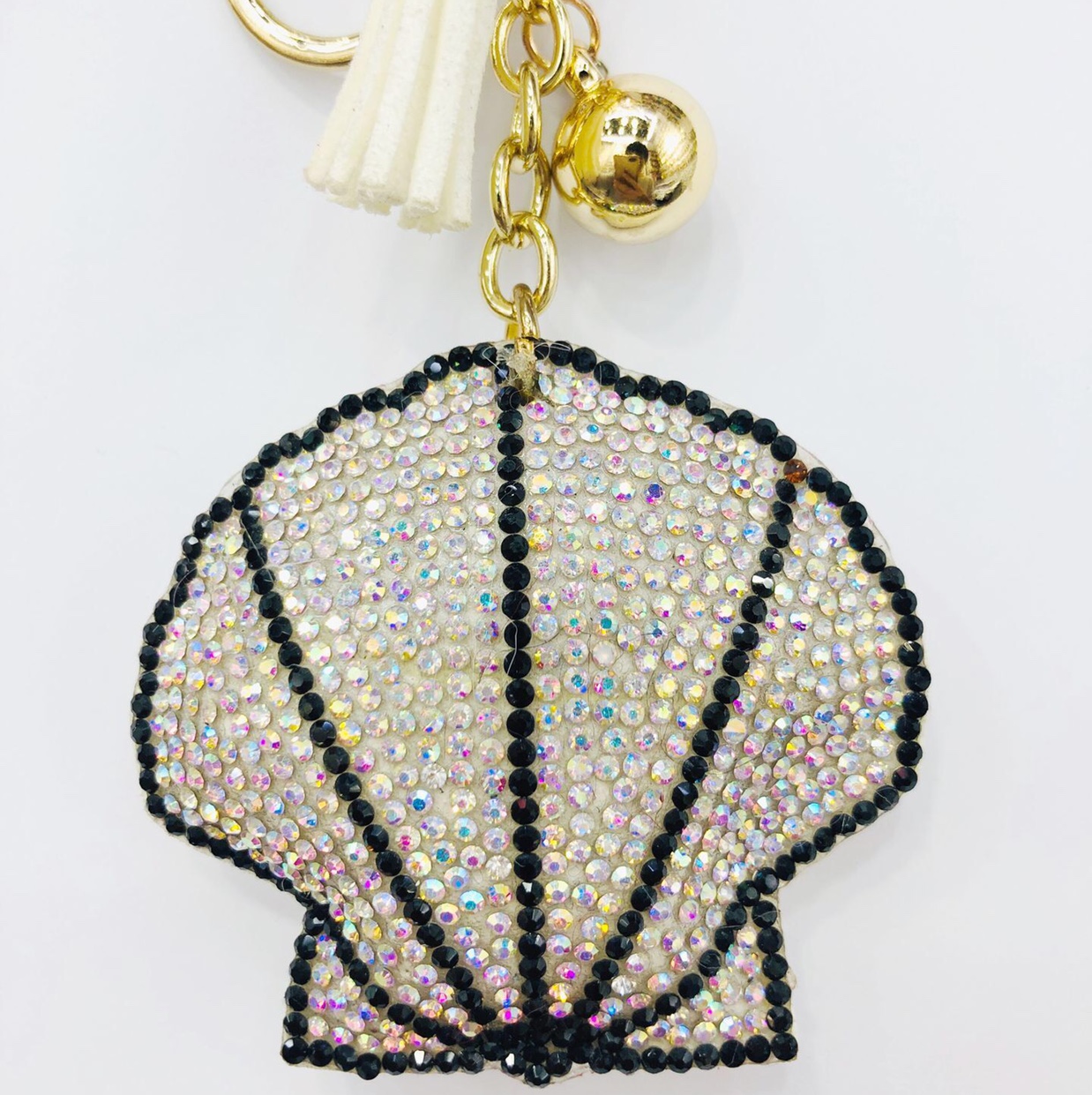 Korean velvet shell keychain details Picture