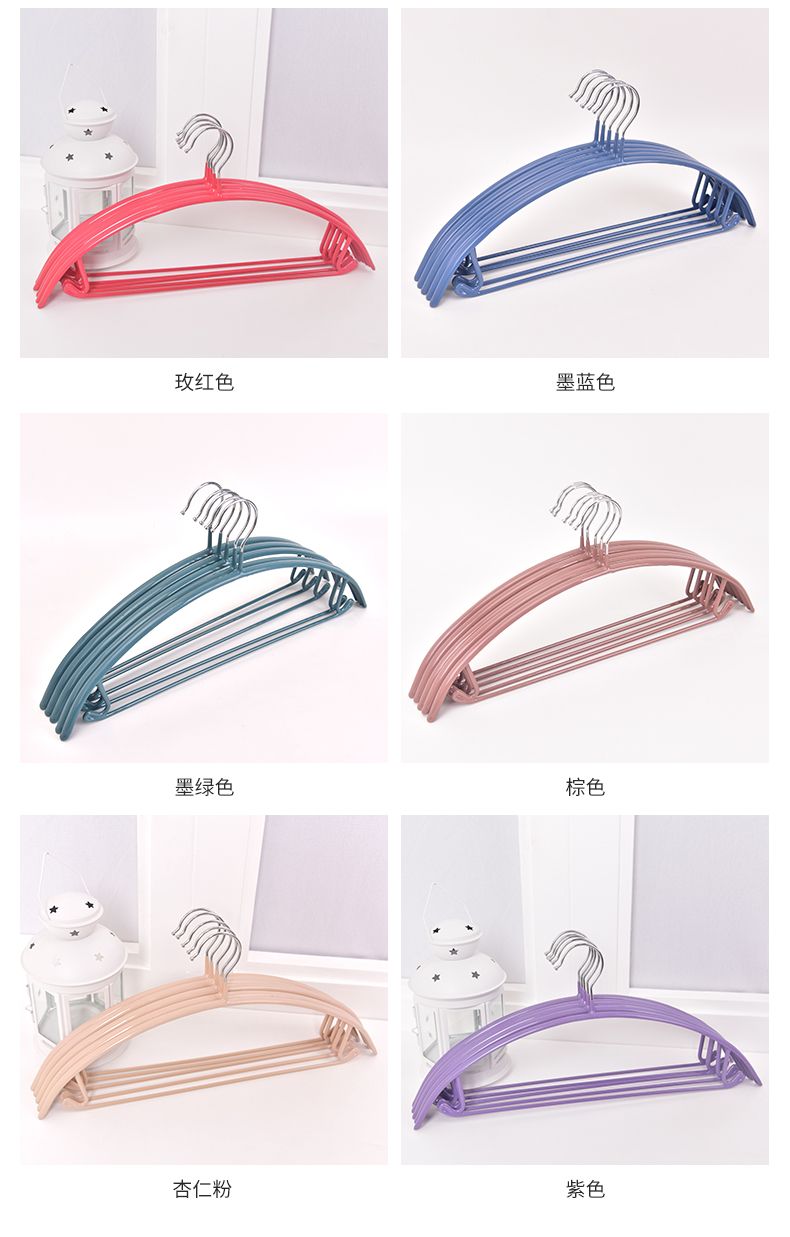 衣匠加粗宽肩半圆 无痕浸塑衣架子家用成人金属防滑衣架撑子详情图9
