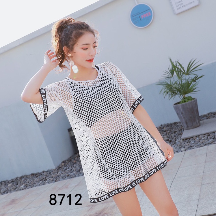 Swimsuit Three Sets 8712 Separate Swimsuit Mesh Smock Fashion details Picture