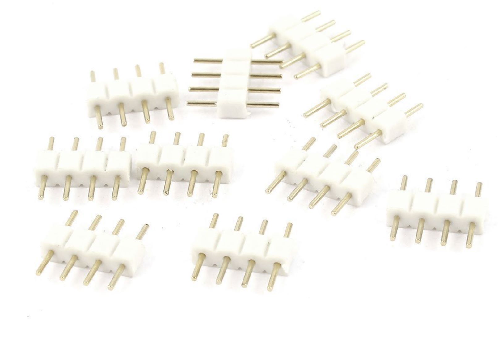 1000 PCS 4 Pin Male Connector for rgb connector white