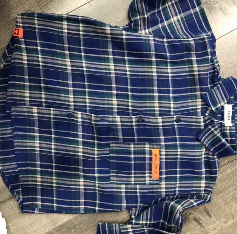 Blue plaid shirt for children thumbnail