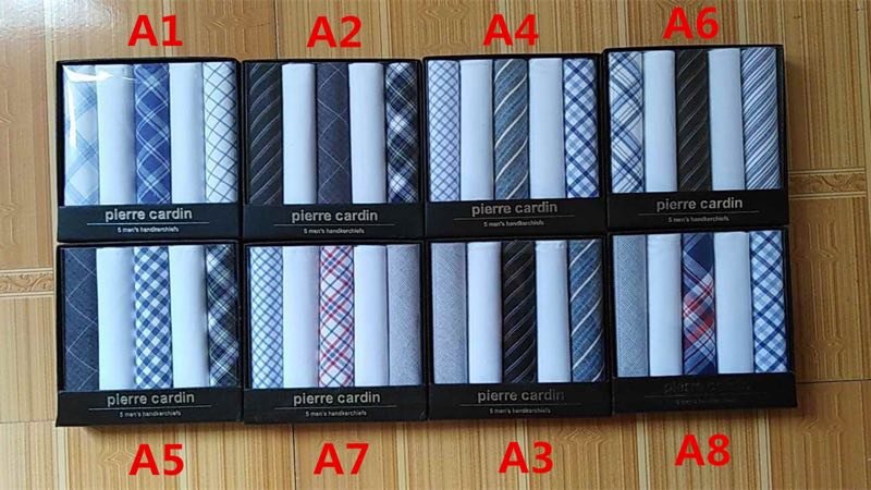 新款手绢全棉吸汗擦手巾毛巾男士手帕纯棉 礼盒手帕40CM定制LOGO5条盒装