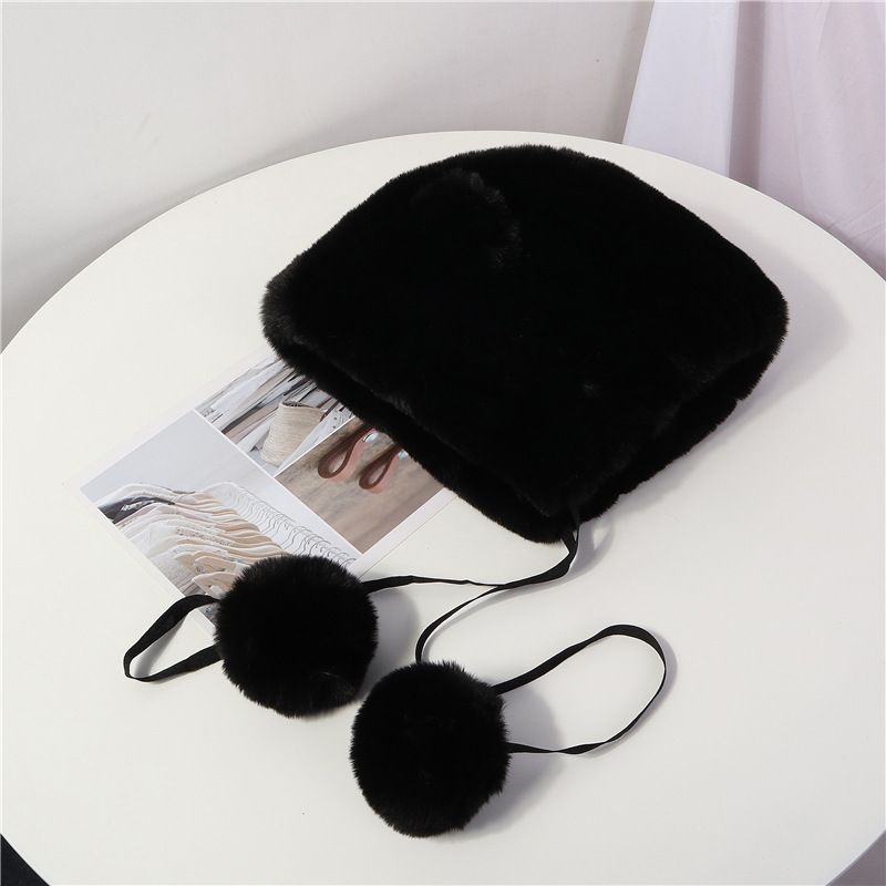 Soft Sister Cute Sell Cute Bear Ears Hairball Lei Feng Hat Korean Version Of Ins Warm Plush Ear Protection Flying Cap undefined