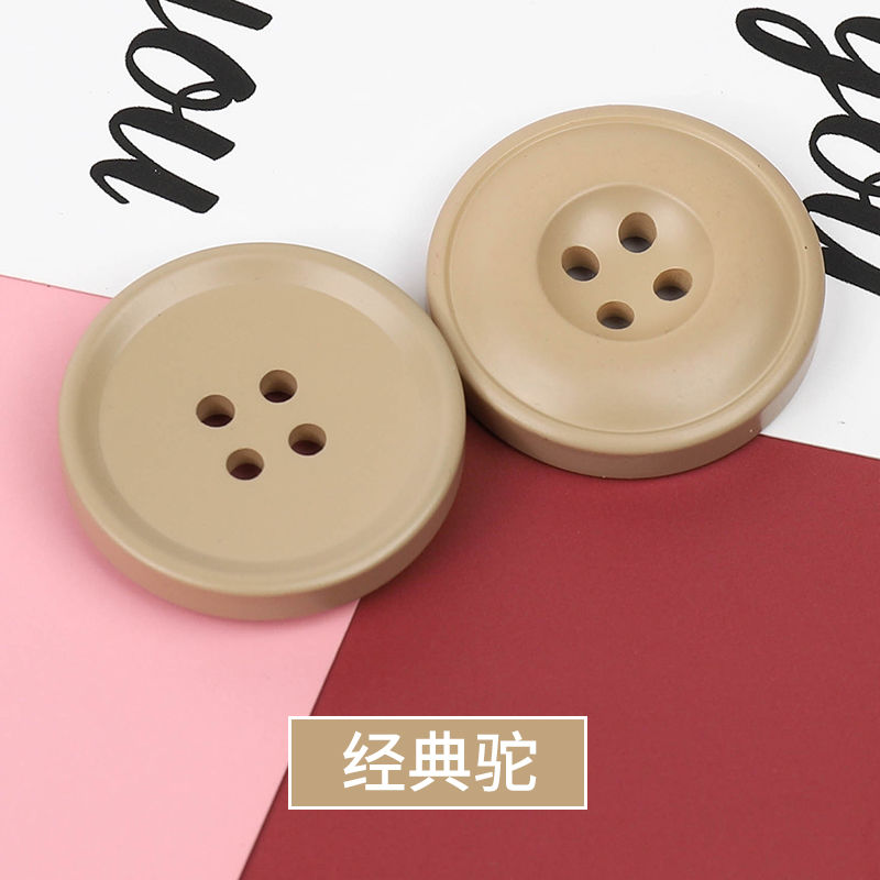 高档彩色树脂纽扣扣子圆形大衣衬衫外套开衫西装哑光时装四眼扣详情图8