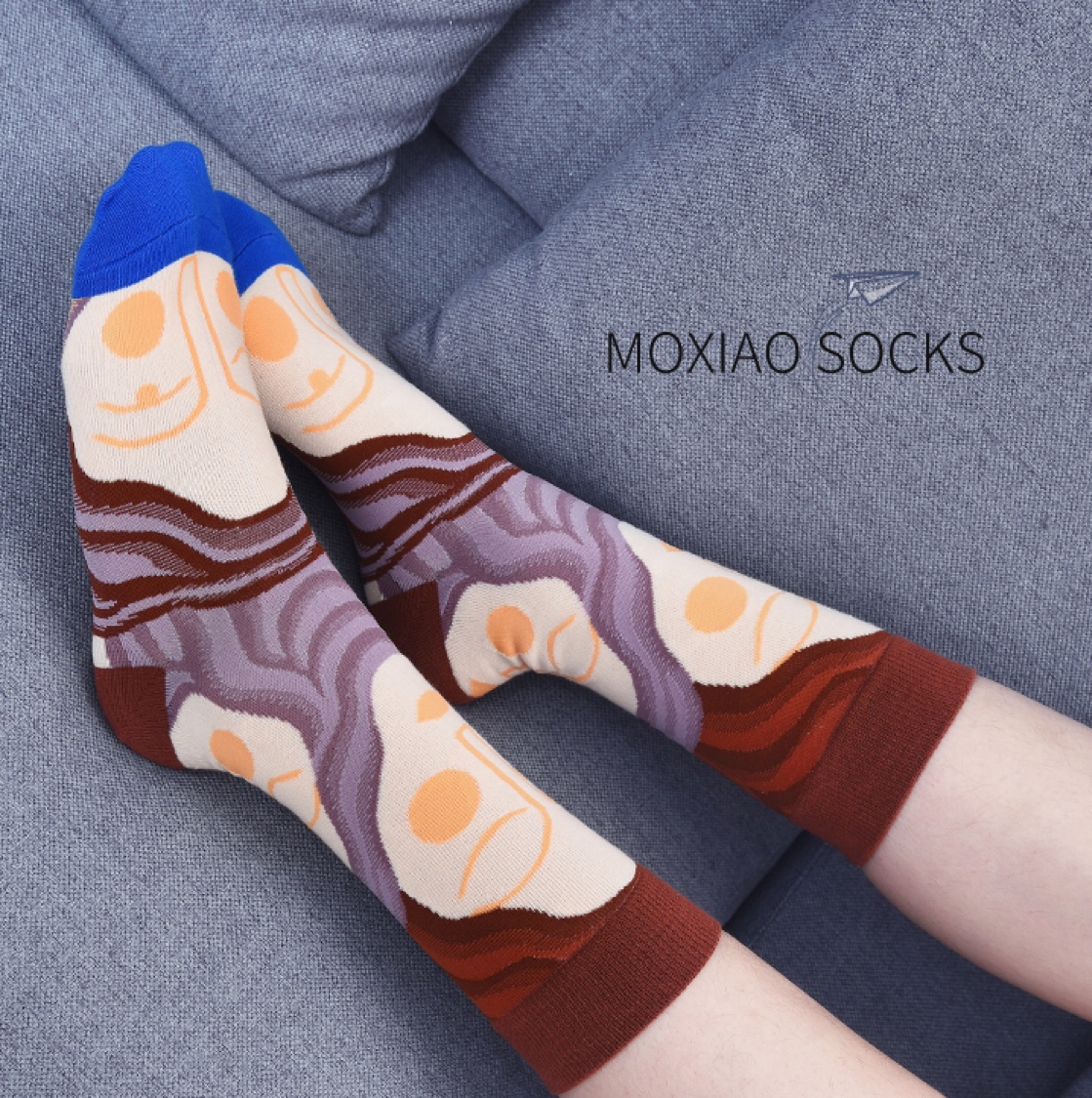 MOXIAO's new French artistic Morandi color series artistic women's mid-calf socks undefined
