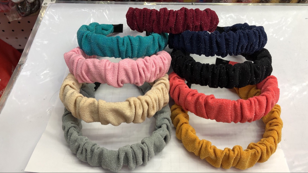 韩版时尚洋气百搭女士布艺头饰新款纯色发箍