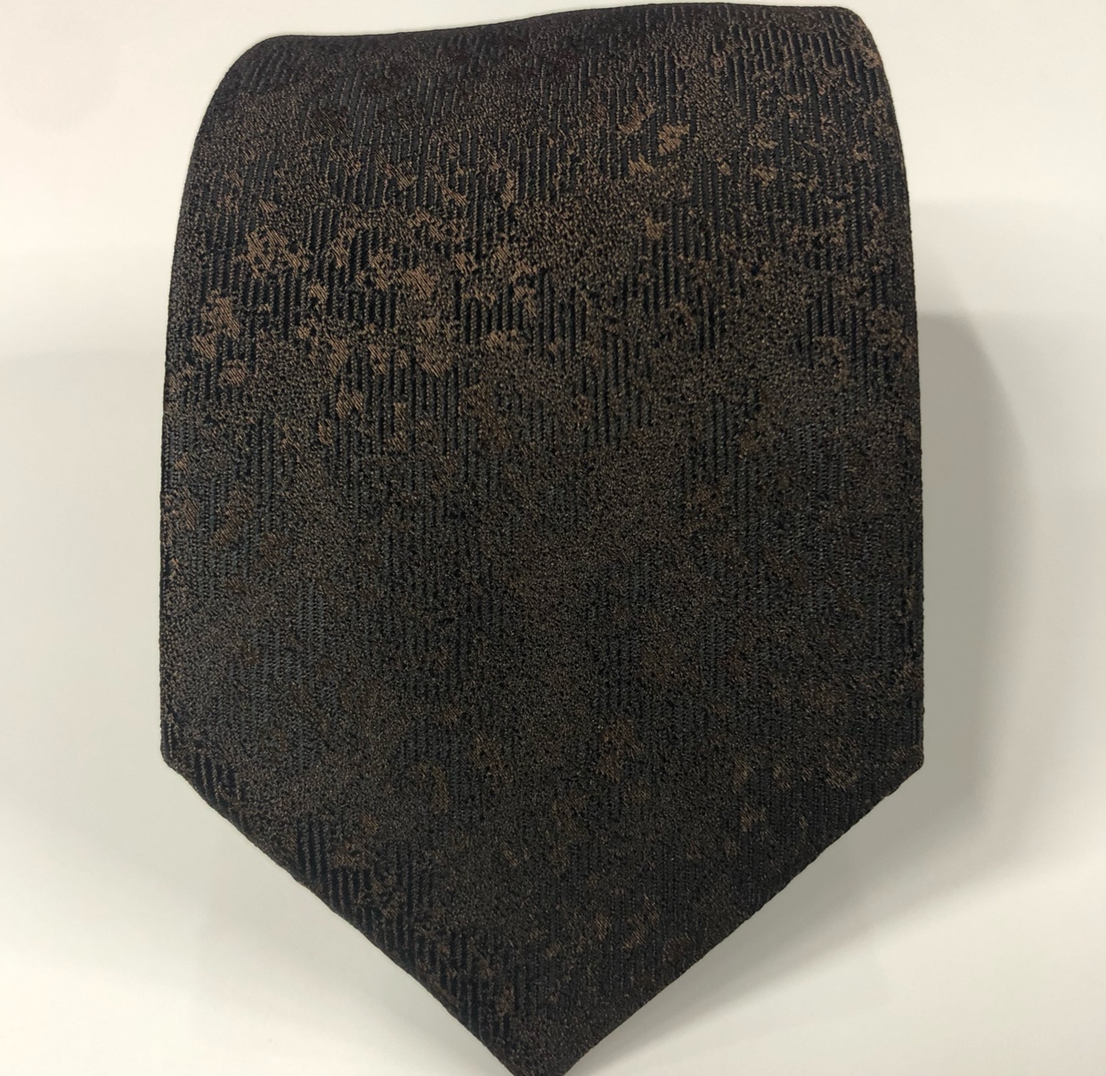 男士领带棕色聚酯领带编织提花佩斯利腰果领带工厂产品图