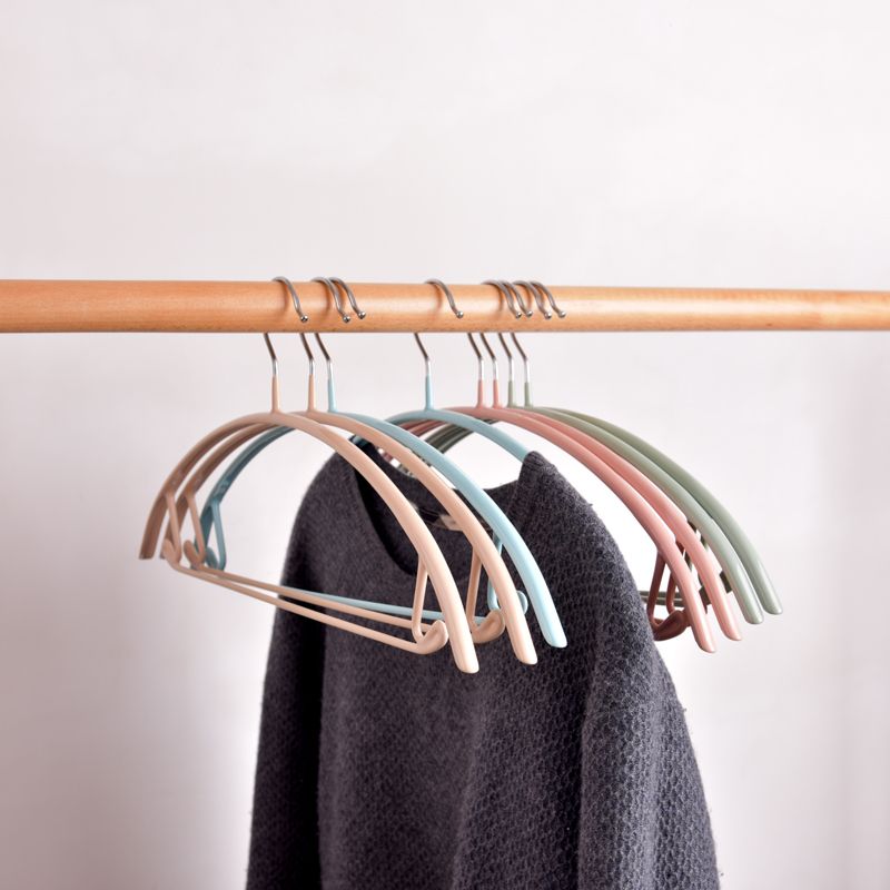 衣匠加粗宽肩半圆 无痕浸塑衣架子家用成人金属防滑衣架撑子白底实物图