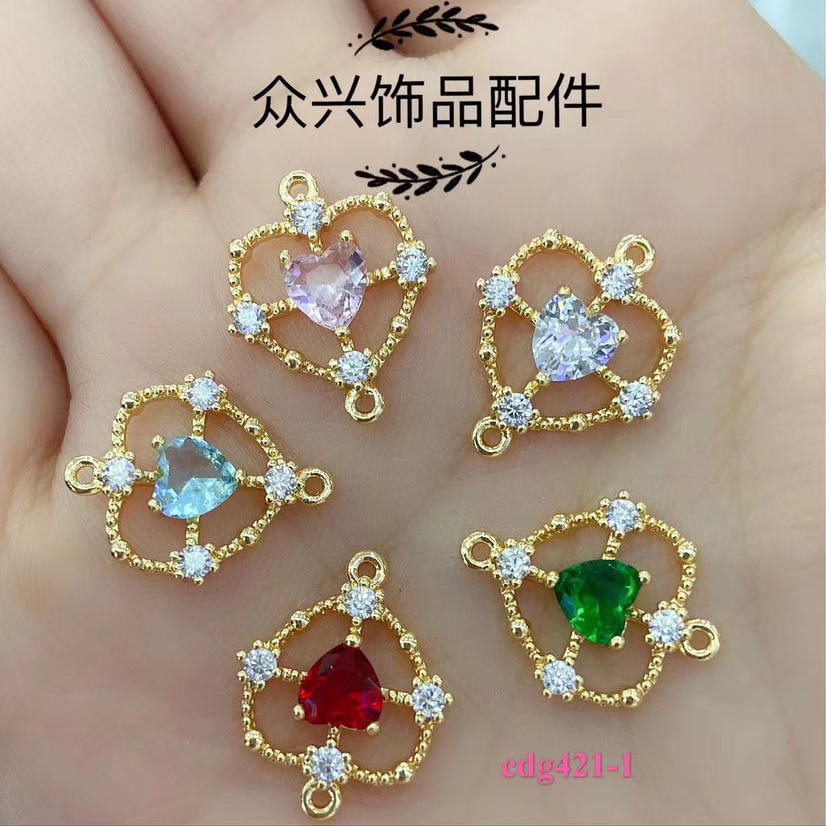 Factory direct sales of zircon bracelet connectors and zircon pendants