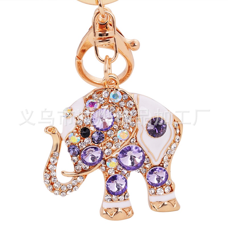 Korean version zinc alloy satellite elephant keychain details Picture
