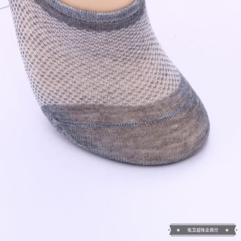 男款混合条纹图案防滑船袜 夏季薄款隐形浅口袜 不掉跟ins风袜子详情图2