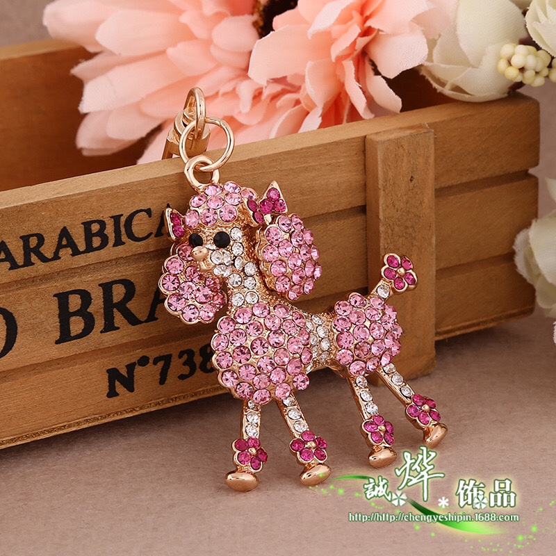 Korean version cute poodle keychain
