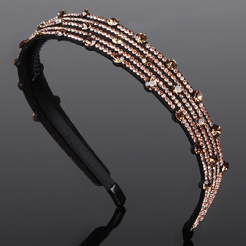 Headband Wide Side With Teeth Hair Accessories Korean Headband Rhinestone Hair Clip Korean Version With Diamond Personality Female Hair Accessories Grottoes Specification drawing