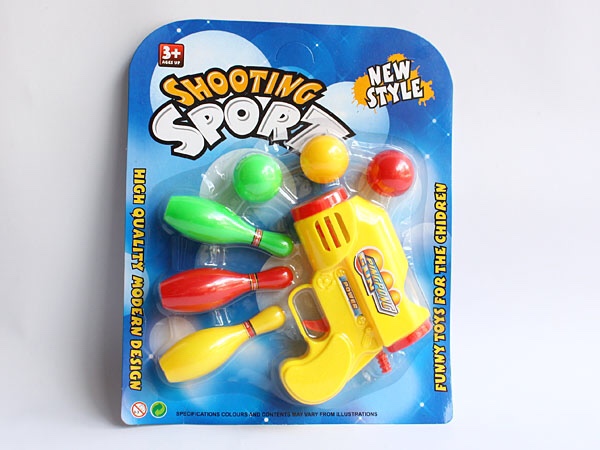 Table tennis gun Air powered gun firing ball bullets Soft gun paper bomb Foam child boy hit me duck toy 129-31