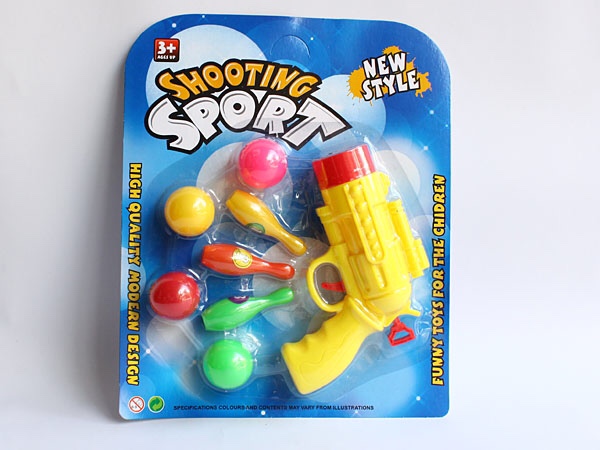 Table tennis gun pneumatic gun firing ball bullets soft gun paper flaps foam boy hit my duck toy 129-33