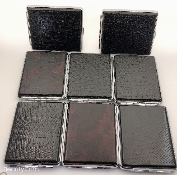 正品20支装加长款超薄皮质烟盒 个性创意男士精品自动香菸烟具605详情图6