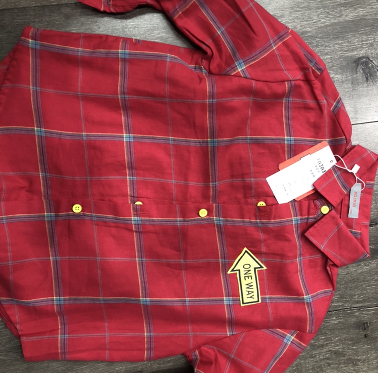 Children's shirt in red plaid thumbnail