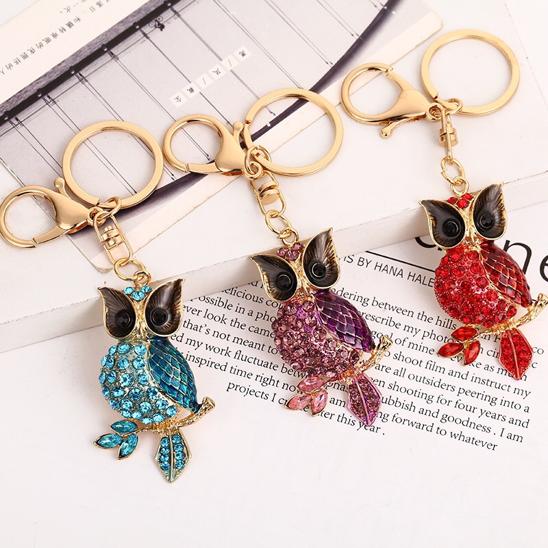 New zinc alloy owl keychain