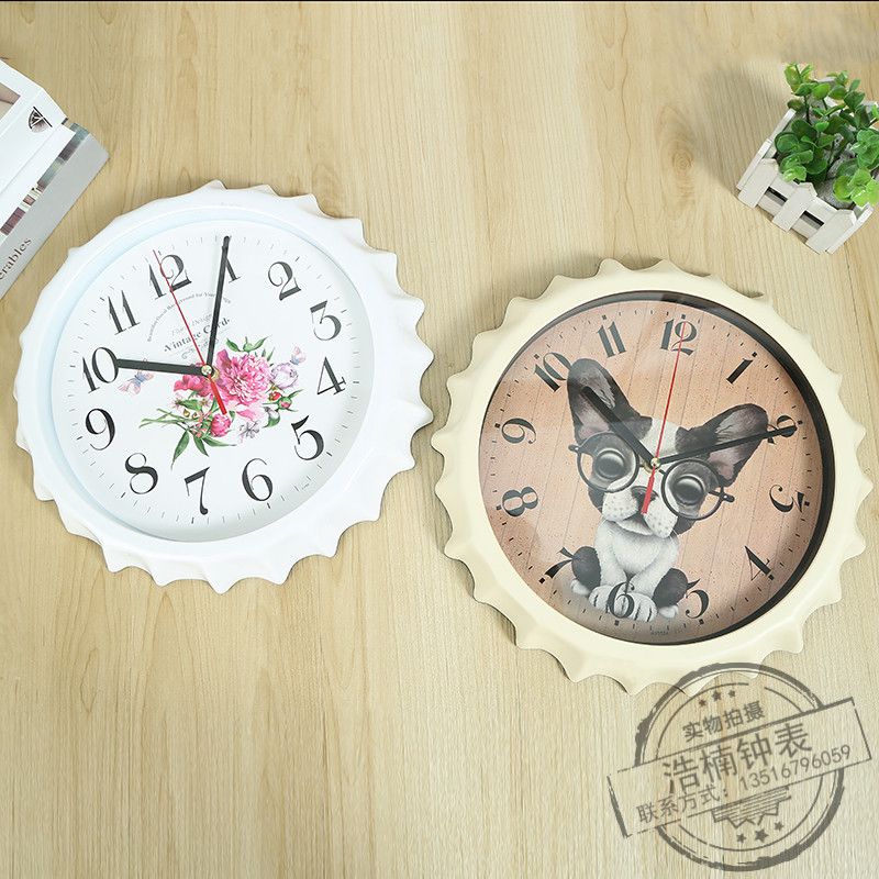 现代简约家用钟表创意卧室挂表个性壁钟欧式圆形时钟静音挂钟装饰