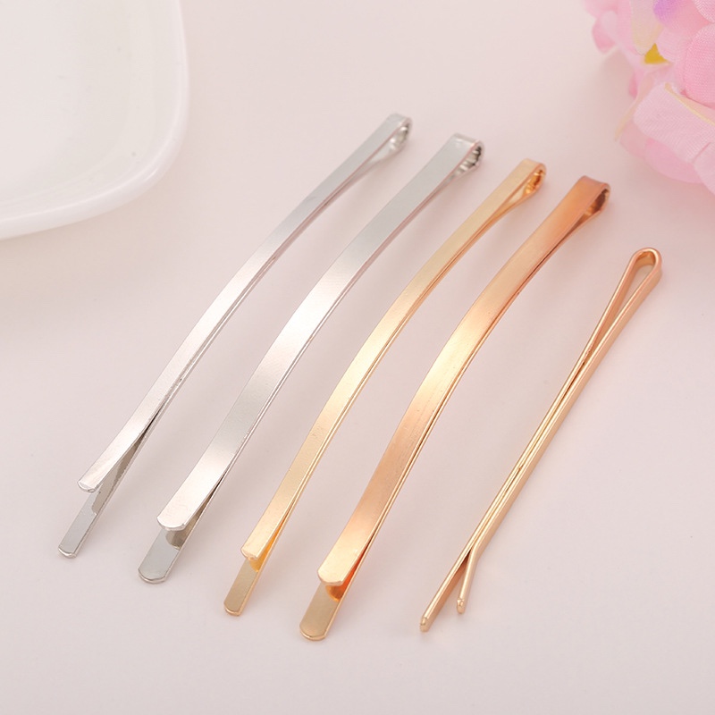 金色波浪一字夹弯弓形一字夹5.5CM 麻花发夹DIY饰品发夹配件批发产品图