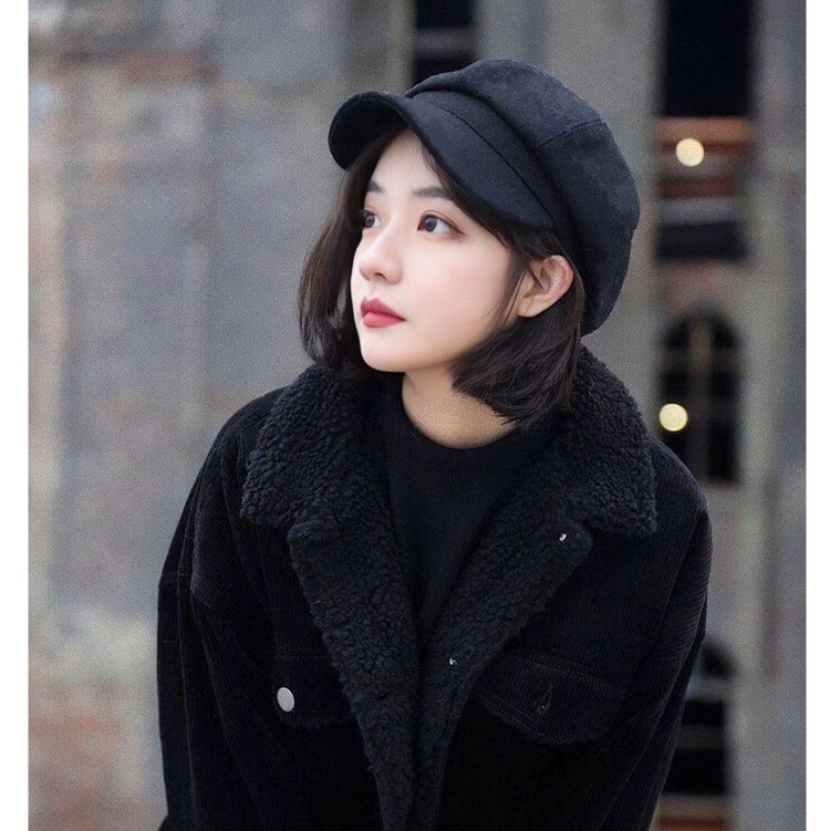 The black duck-tongued beret is a popular spring and summer trend for women. The newspaper boy painter octagonal hat is a Korean version with a retro British style and is versatile Specification image