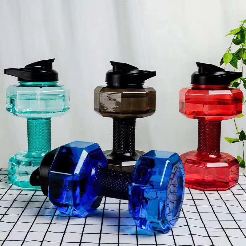 塑料哑铃水壶户外运动水杯便携式水桶详情图2