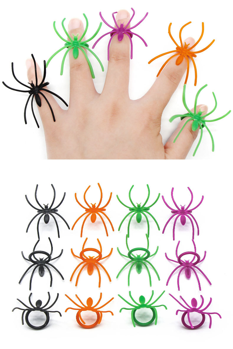 仿真蜘蛛戒指/自主生产/玩具白底实物图