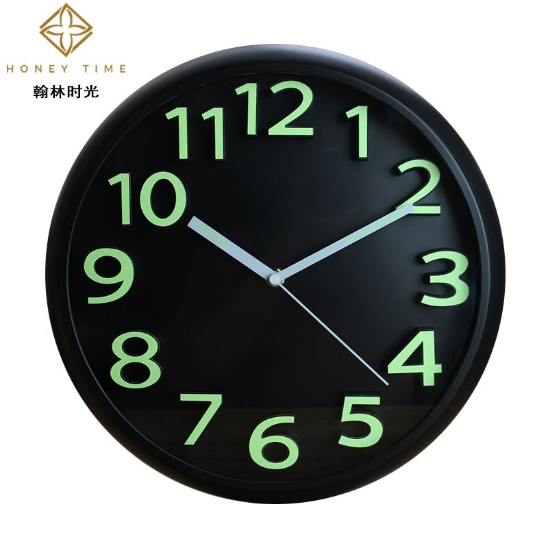 Modern, fashionable and simple 12.8-inch round three-dimensional digital clock, Nordic style personalized decoration home wall clock hanging clock