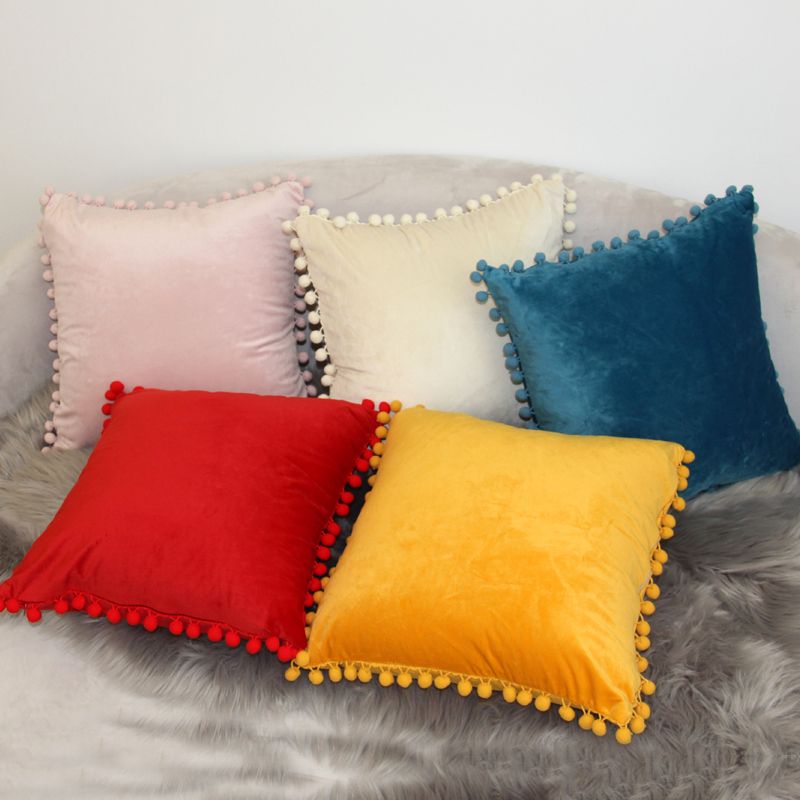 Modern and simple solid-color plush pillow, sofa cushion, office bed backrest cushion, waist pillow, headboard Specification image