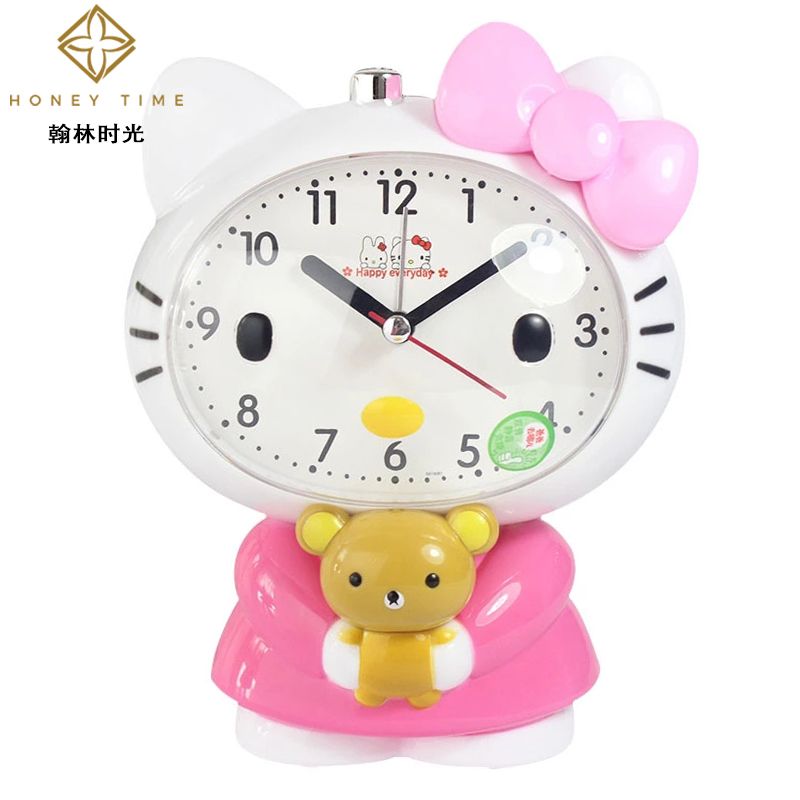 Cartoon voice can talk clock lazy man creative glow-light mute bedside children student music small alarm clock