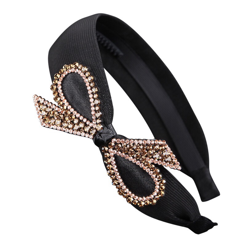 Headband Hair Accessories Rhinestone Bow Hair Clip Hair Clip Bangs Clip Clip Wide Edge Headband Korean Mesh Headband Clip Specification drawing