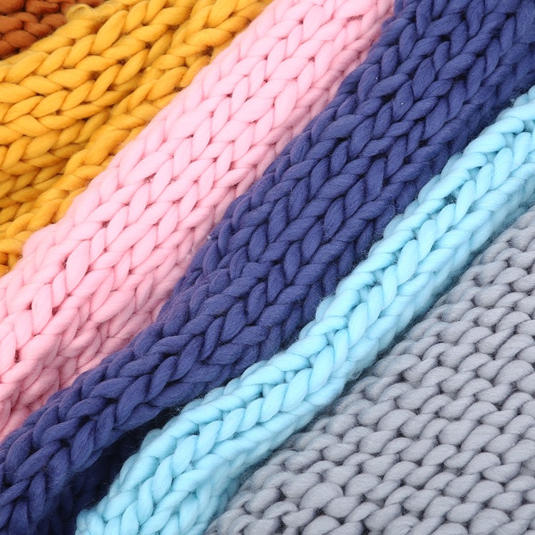 Cross-border exclusive solid-color coarse Icelandic blankets, hand-woven coarse wool blankets, sofa cover blankets, air conditioning blankets undefined