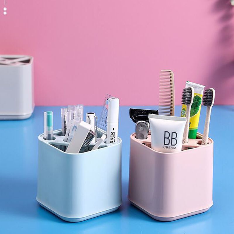 Storage box, office storage rack, stationery pen holder, advertising customization, LOGO printing, multi-functional plastic toothbrush holder full figure
