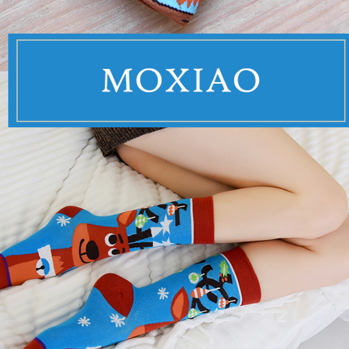 MOXIAO colección de navidad mujer calcetines altos rectos mujer Application Scenario