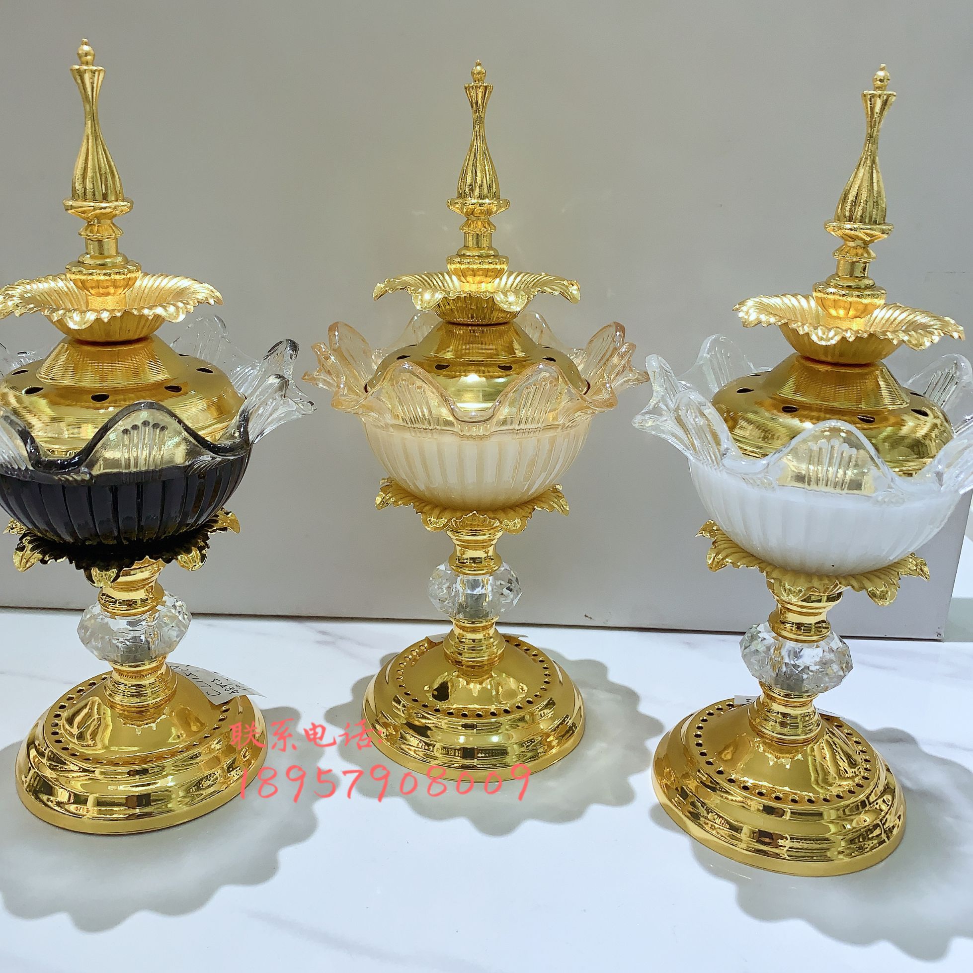 阿拉伯金属水晶香炉