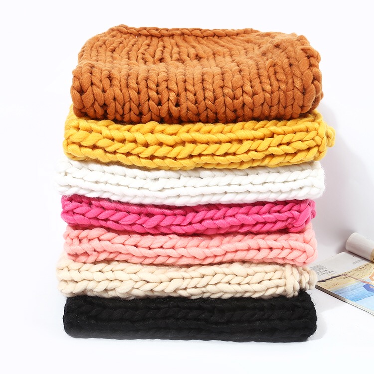 Super-thick wool yarn woven blanket, thick Icelandic wool sofa blanket, air conditioning blanket undefined