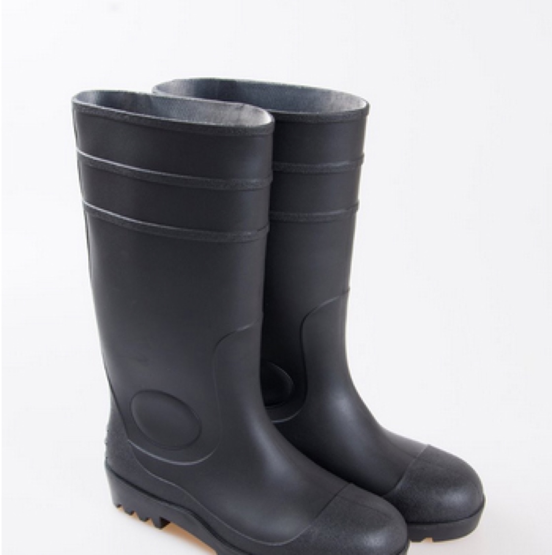 All black steel toe rain boots thumbnail