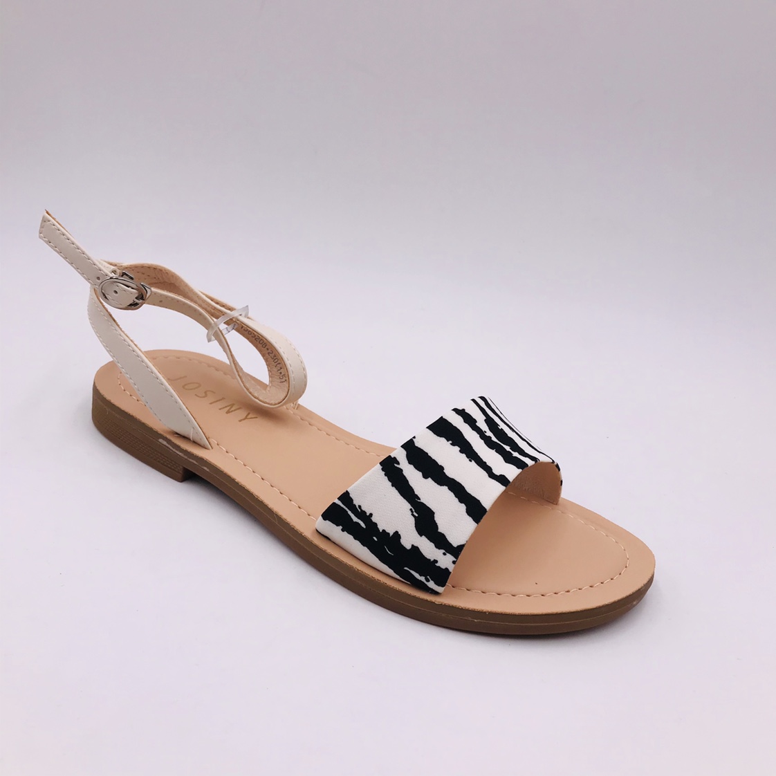 Victory Shoes' 2020 summer new women's shoes: Leopard print open-toe casual flat one-button trendy fairy sandals Item Picture