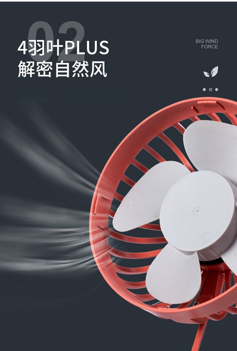 车载货车小汽车出风口风扇USB家车两用强力降温迷你电扇详情图6