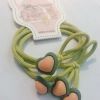 Heart-shaped resin accessories, bow rubber band, colorful card set, fresh and simple hair tie Specification image