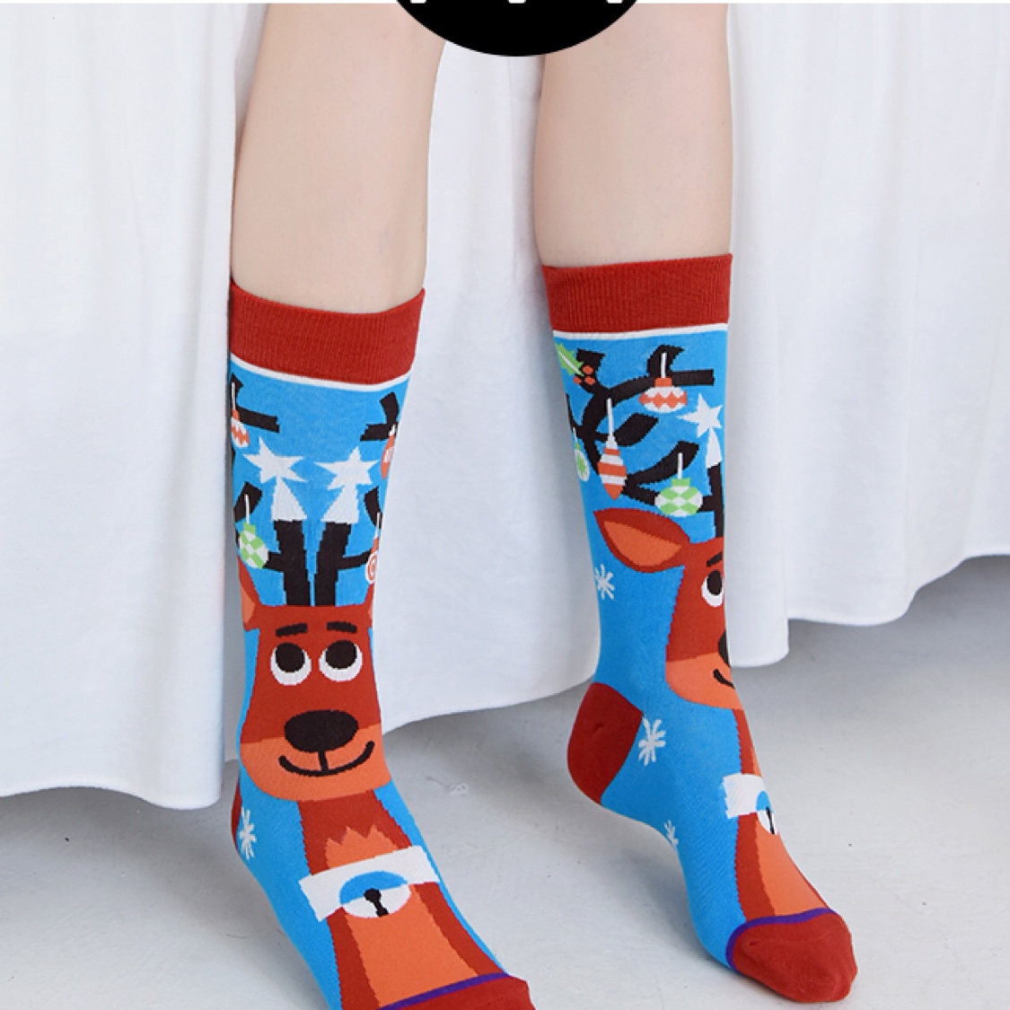 MOXIAO colección de navidad mujer calcetines altos rectos mujer details Picture