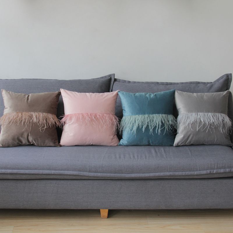 Modern and simple solid-color cushions, sofa cushions, office bed backrest cushions, waist pillows, headboard pillow covers without cores Specification image