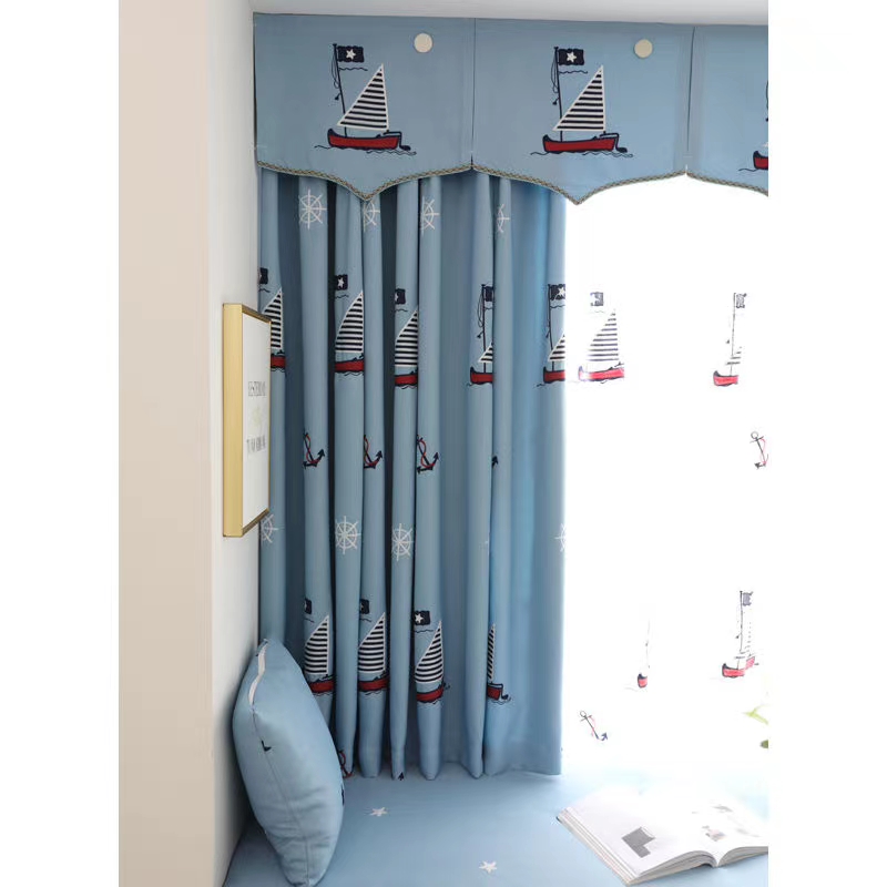 New style factory direct sales available for retail and wholesale of Kaka Tong sailboat embroidered curtain fabric undefined