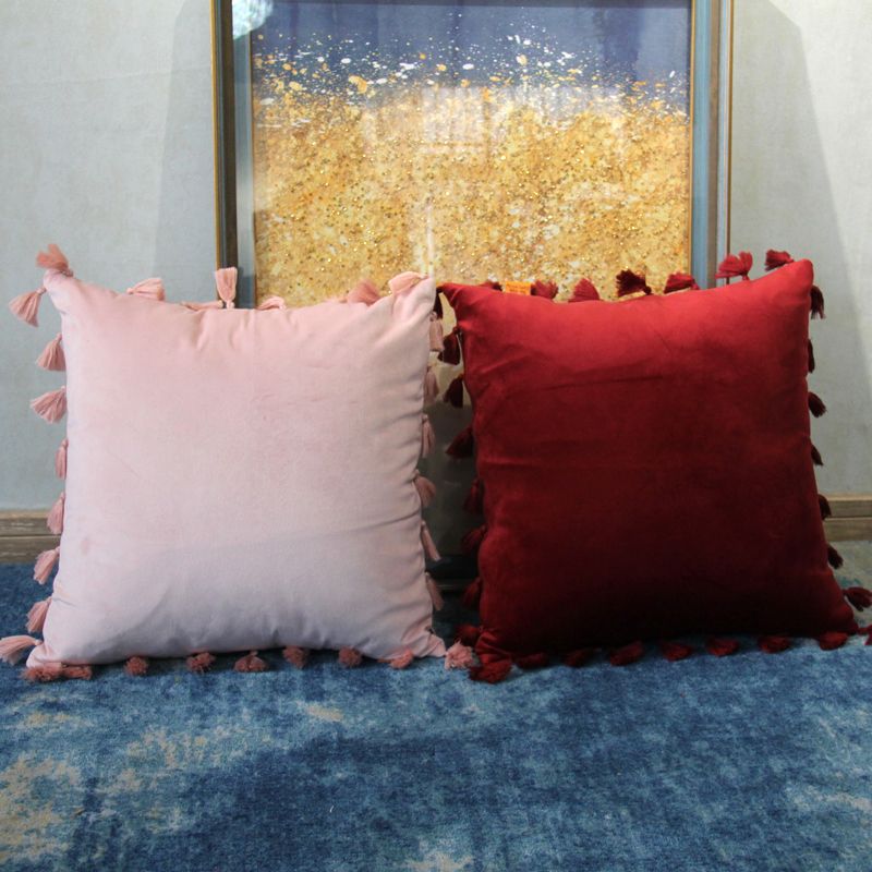 Modern and simple solid-color cushions, sofa cushions, office bed cushions, pillowcases without cores Application Scenario