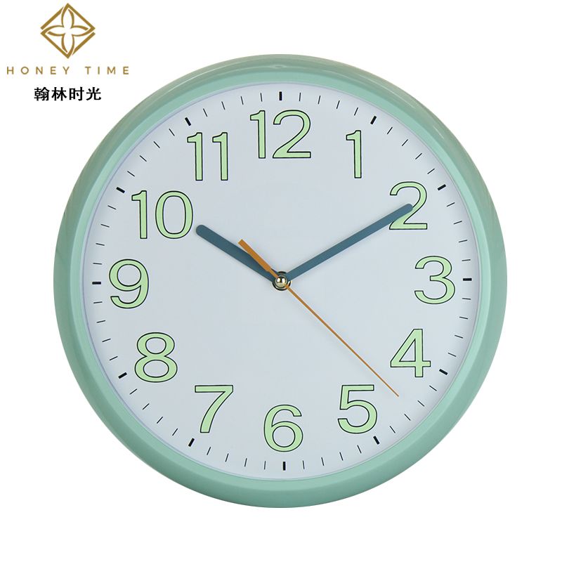 Modern simple round 12.6-inch digital luminous wall clock home decor sweeping second movement clock clock