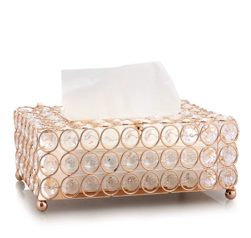 欧式纸巾盒客厅家用创意轻奢桌面餐巾收纳盒简约网红水晶抽纸盒详情图6