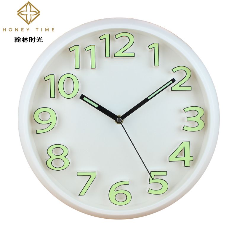 Modern, fashionable and simple 12.8-inch round three-dimensional digital clock, Nordic style personalized decoration home wall clock hanging clock details Picture