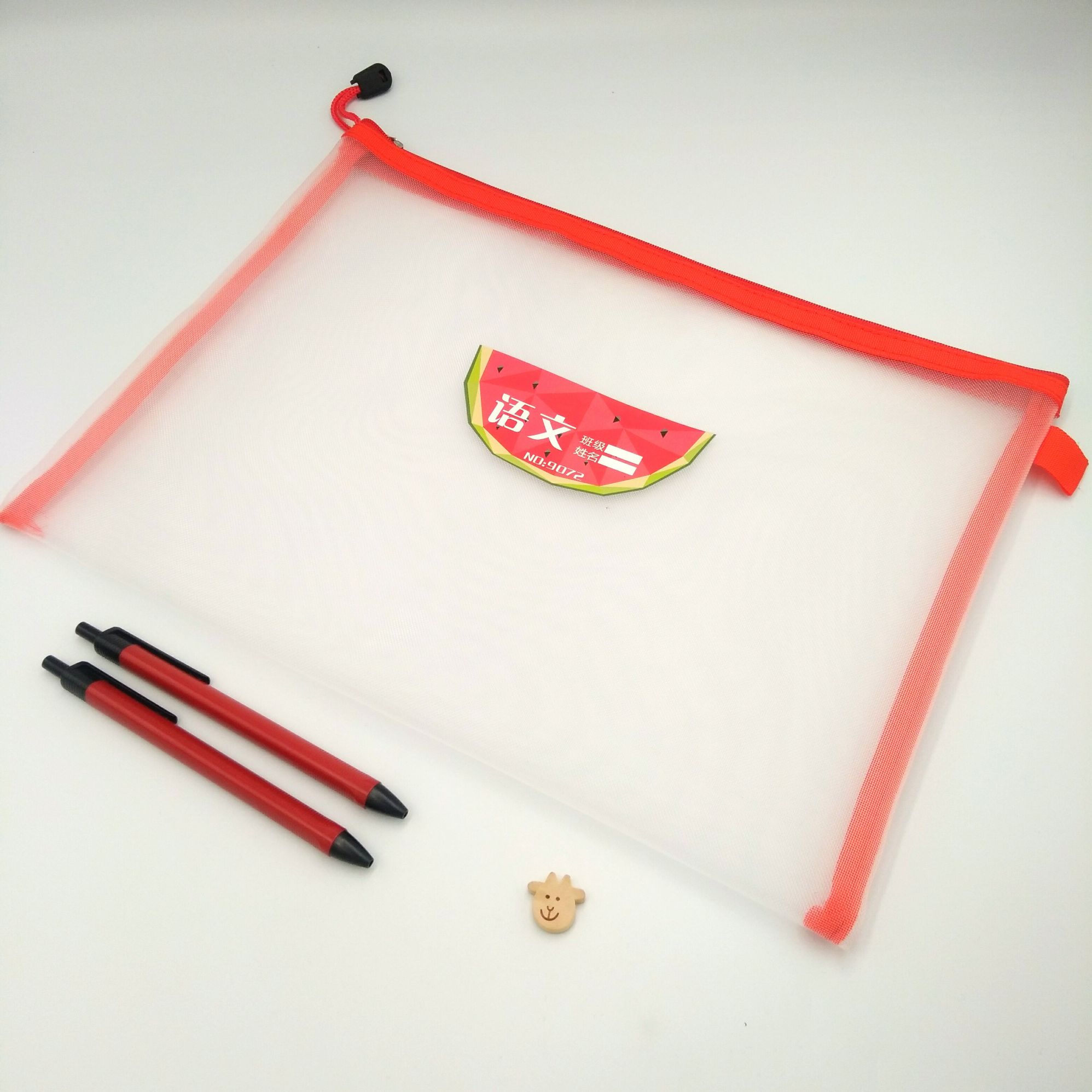 Subject classification bag self-produced and self-sold A4 student paper bag homework bag manufacturer direct net nylon bag details Picture