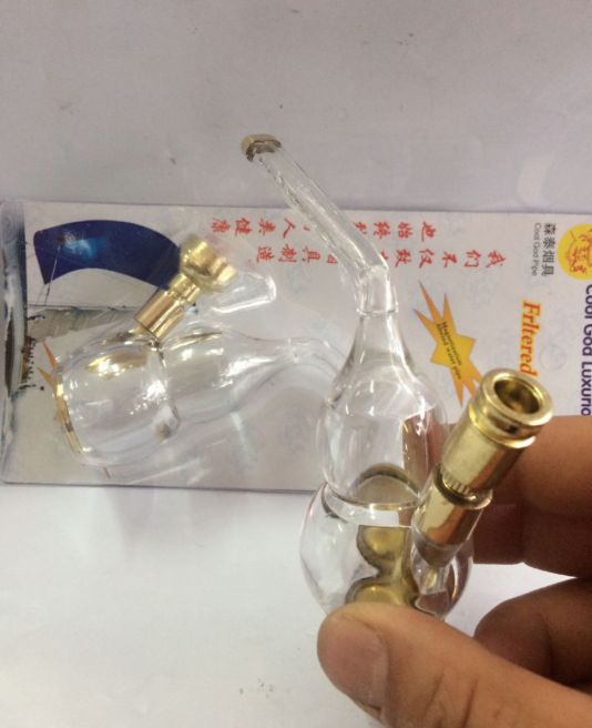 纯铜 水烟壶烧锅 水烟袋烟斗旱烟袋两用通用全套 似玻璃透明过滤详情图1