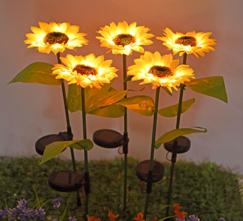 Led Sunflower solar lawn lamp Outdoor garden garden decorative lamp solar lawn floor lamp